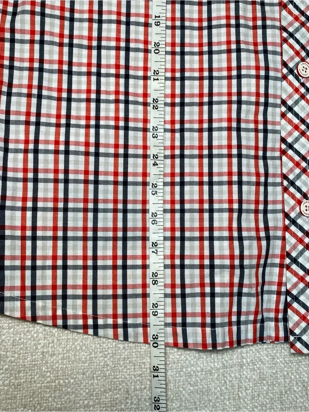 Rare Jordan Short Sleeve Plaid Button Up Shirt Men L Red Black White Streetwear